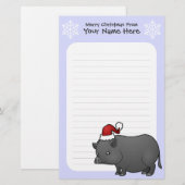 Papeterie Cochon miniature de Noël (Devant / Derrière)