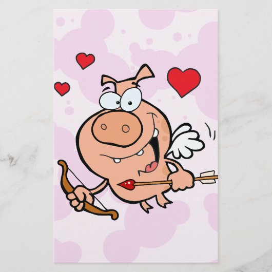 Papeterie Cochon volant avec flèche et flèche (Devant)