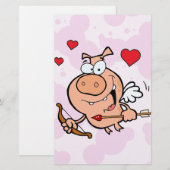 Papeterie Cochon volant avec flèche et flèche (Devant / Derrière)
