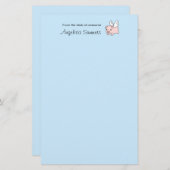 Papeterie Cochon volant - Piglet avec ailes en bleu (Devant / Derrière)