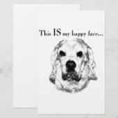 Papeterie Cocker Spaniel Joyeux Visage (Devant / Derrière)