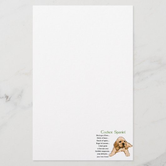 Papeterie Cocker Spaniel Patrimoine de l'Amour (Devant)