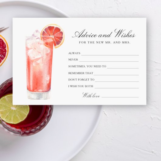 Papeterie Cocktail - Bridal Shower Advice and Wishes