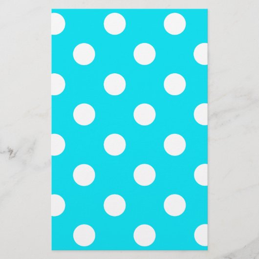 Papeterie Code hexadécimal cyan pois 00E3F4 (Devant)