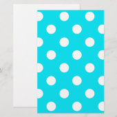 Papeterie Code hexadécimal cyan pois 00E3F4 (Devant / Derrière)