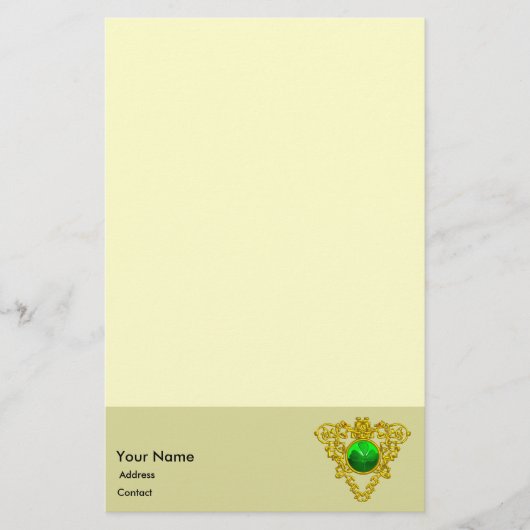 Papeterie COEUR CÉLTIQUE DE SAINT PATRICK, Crème SHAMROCK (Devant)