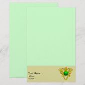 Papeterie COEUR CÉLTIQUE DE SAINT PATRICK, Vert SHAMROCK (Devant / Derrière)