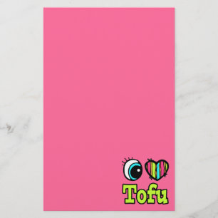 Papeterie Coeur des yeux lumineux J'aime le tofu