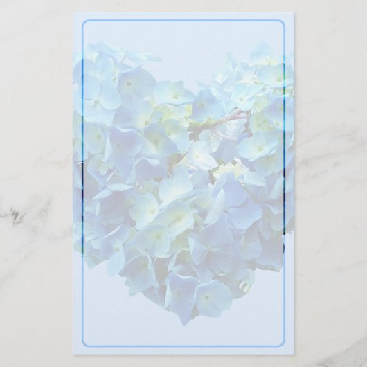 Papeterie Cœur d'Hortensia Bleu (Devant)