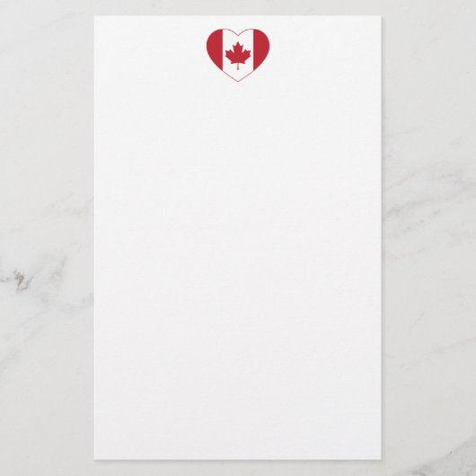 Papeterie Coeur du drapeau du Canada (Devant)