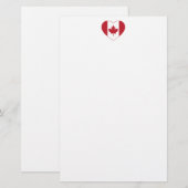 Papeterie Coeur du drapeau du Canada (Devant / Derrière)