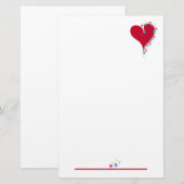 Papeterie Coeur et étoiles stationnaires (Devant / Derrière)