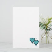 Papeterie Coeur et flèche turquoise (Debout devant)