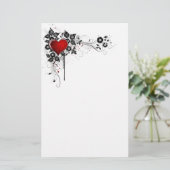 Papeterie Coeur grunge et fleurs (Debout devant)