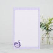 Papeterie Coeur pourpre et ruban (Debout devant)