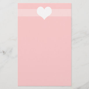 Papeterie Coeur rose simple stationnaire