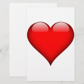 Papeterie Cœur Rouge Amour (Devant / Derrière)