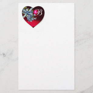 PAPETERIE COEUR ROUGE & OUBLIEZ-MOI NOTES MONOGRAMME