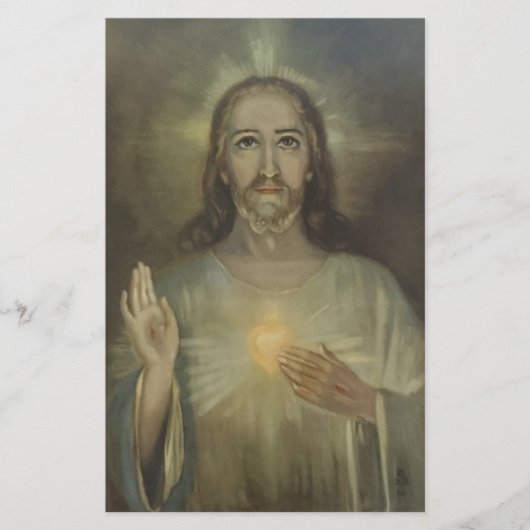 Papeterie Coeur sacré d'intronisation de Jésus (Devant)