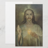 Papeterie Coeur sacré d'intronisation de Jésus (Devant / Derrière)