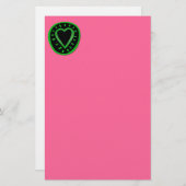 Papeterie Coeur vert et noir -3- (Devant / Derrière)