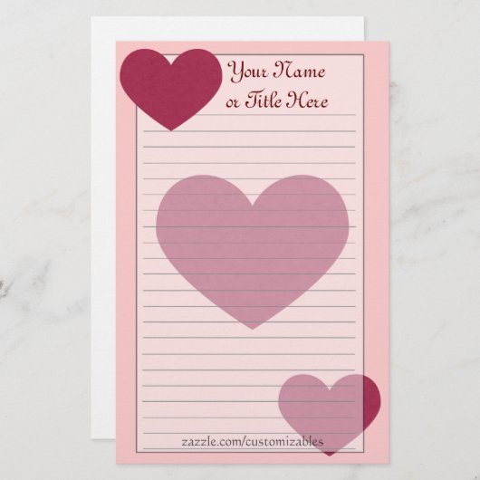 Papeterie Coeurs (Devant / Derrière)