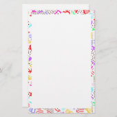 Papeterie Coeurs abstraits colorés (Devant / Derrière)