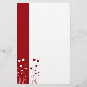 Papeterie Coeurs blancs rouges modernes