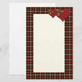 Papeterie Coeurs de plaid de Noël de l'amour (Devant / Derrière)