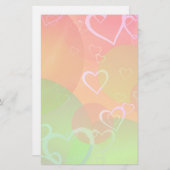 Papeterie Coeurs et ballons colorés Conception abstraite (Devant / Derrière)