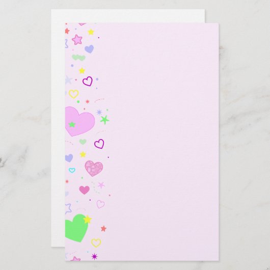 Papeterie Coeurs et étoiles Design (Devant / Derrière)