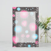 Papeterie Coeurs et fleurs rose et bleu Whimsical (Debout devant)