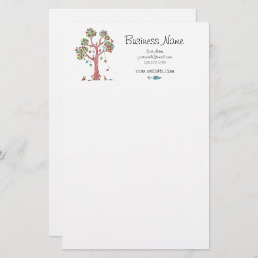 Papeterie Coeurs fixes, affaires (Devant / Derrière)