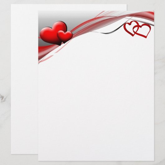 Papeterie coeurs liés (Devant / Derrière)