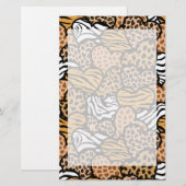 Papeterie Coeurs motifs d'animaux amusants (Devant / Derrière)