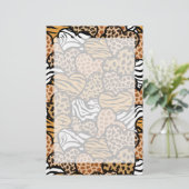 Papeterie Coeurs motifs d'animaux amusants (Debout devant)