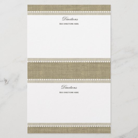 Papeterie Coeurs précieux et burlap (Devant)