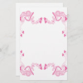 Papeterie Coeurs rose déco stationnaires (Devant / Derrière)