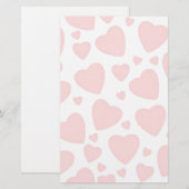 Papeterie Coeurs rose pâle (Devant / Derrière)