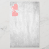 Papeterie Coeurs Valentin rose Papier à lettres personnalisé (Dos)