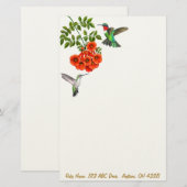 Papeterie Colibris Throated rouges dans le St rouge de (Devant / Derrière)