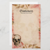 Papeterie Collage du crâne Rosa vintage (Devant / Derrière)