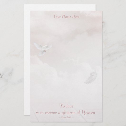 Papeterie colombe céleste (Devant / Derrière)