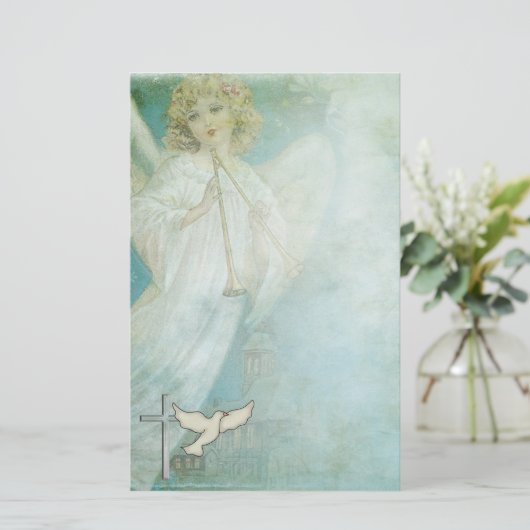 Papeterie Colombe chrétienne d'ange stationnaire (Debout devant)