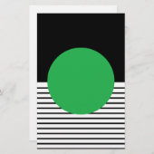 Papeterie Colorbloc noir blanc et cercle vert (Devant / Derrière)