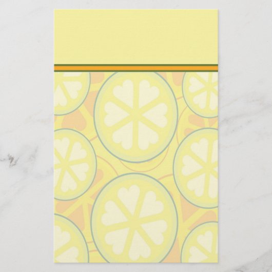 Papeterie Colorée Citron avec En-tête (Devant)