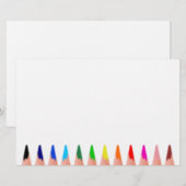 Papeterie colorée d'art de crayons (blanche) (Devant / Derrière)