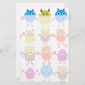 Papeterie Colorée Funny Monster Party Créatures Bash (Devant / Derrière)