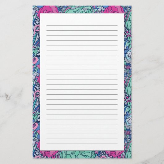 Papeterie Colorful Floral Doodle Pattern (Devant)