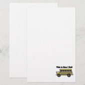 Papeterie Comment je roule (autobus scolaire) (Devant / Derrière)